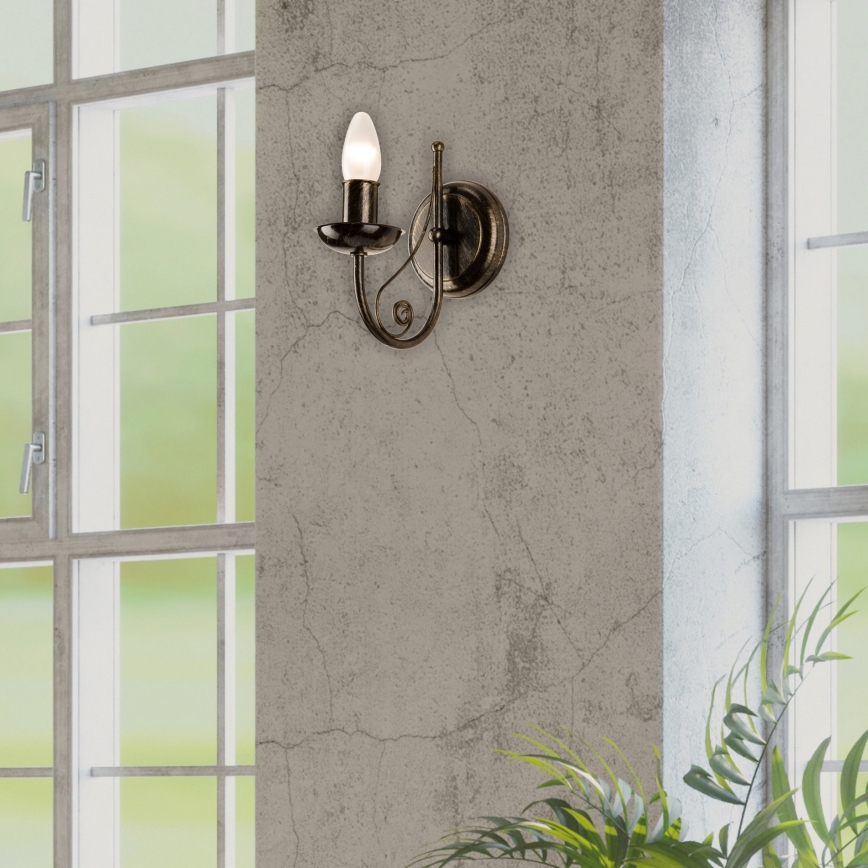 Nástěnná lampa DONATO 1xE14x40W/230V patina