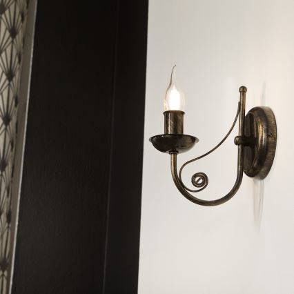 Nástěnná lampa DONATO 1xE14x40W/230V patina