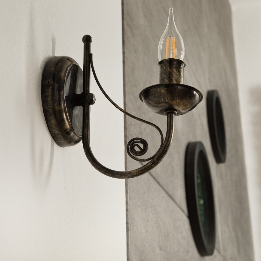 Nástěnná lampa DONATO 1xE14x40W/230V patina
