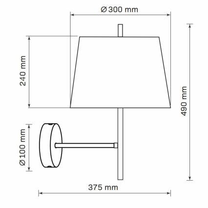 Nástěnná lampa ELENA 1xE27/20W/230V černá