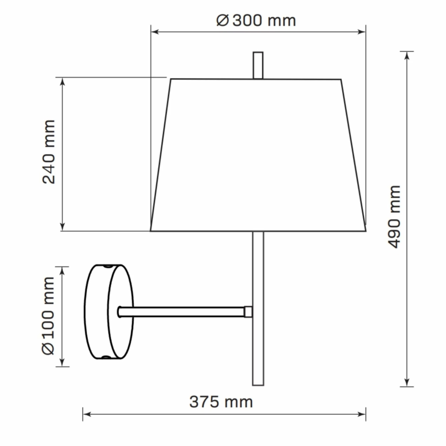 Nástěnná lampa ELENA 1xE27/20W/230V černá