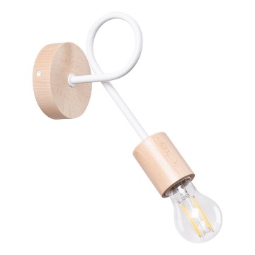 Nástěnná lampa EMBER 1xE27/15W/230V bílá/béžová/buk