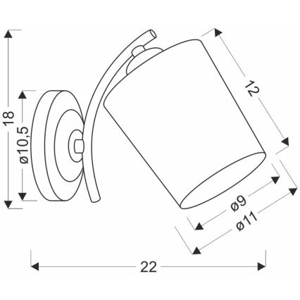 Nástěnná lampa ESNYR 1xE27/40W/230V černá/bílá