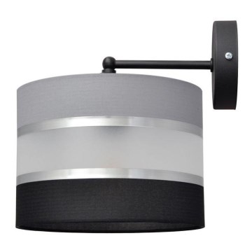 Nástěnná lampa HELEN 1xE27/15W/230V černá/šedá/stříbrná