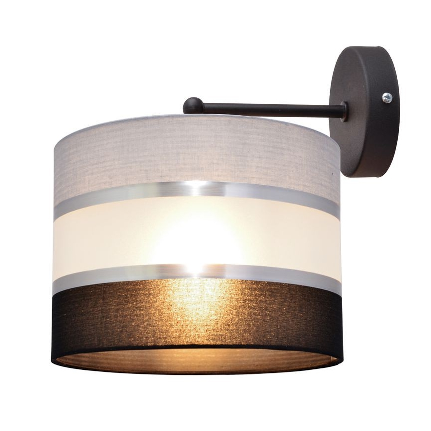 Nástěnná lampa HELEN 1xE27/15W/230V černá/šedá/stříbrná