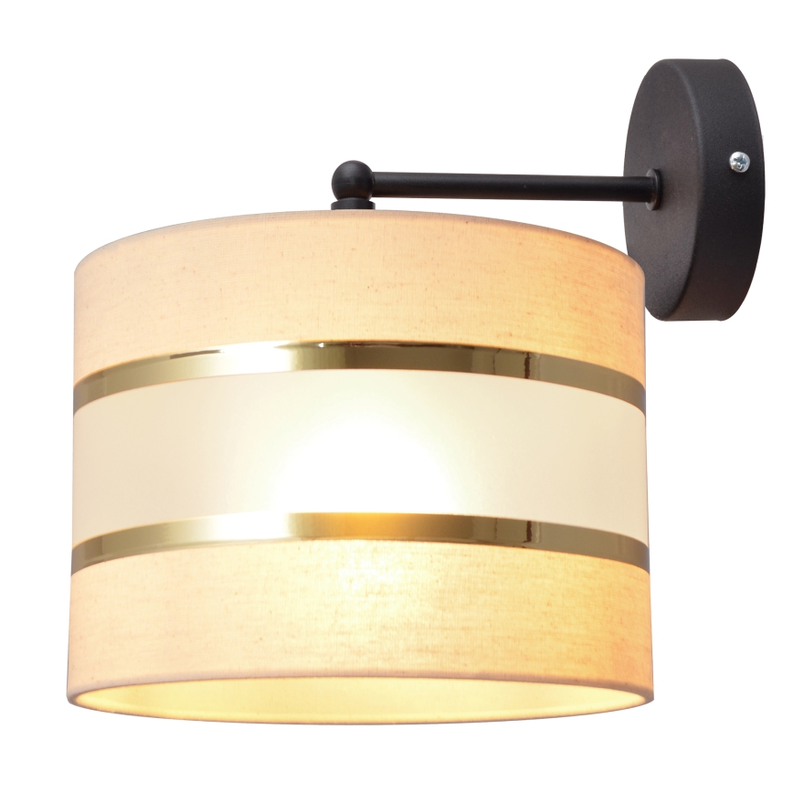 Nástěnná lampa HELEN 1xE27/15W/230V krémová/černá/zlatá