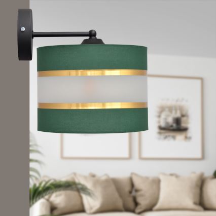 Nástěnná lampa HELEN 1xE27/15W/230V zelená/zlatá