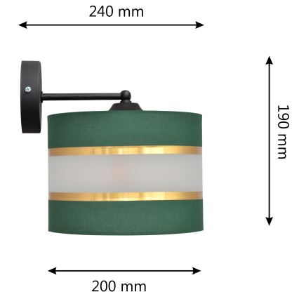 Nástěnná lampa HELEN 1xE27/15W/230V zelená/zlatá