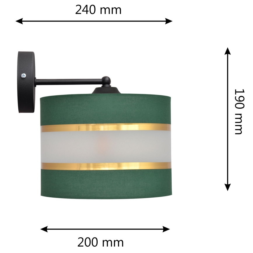 Nástěnná lampa HELEN 1xE27/15W/230V zelená/zlatá