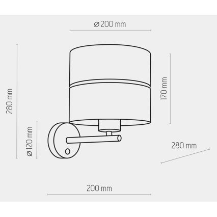 Nástěnná lampa HILTON 1xE27/15W/230V mosaz/černá