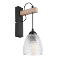 Nástěnná lampa LEANDRA 1xE27/15W/230V dub/černá