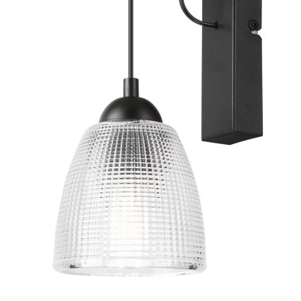 Nástěnná lampa LEANDRA 1xE27/15W/230V dub/černá