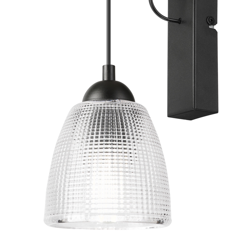 Nástěnná lampa LEANDRA 1xE27/15W/230V dub/černá
