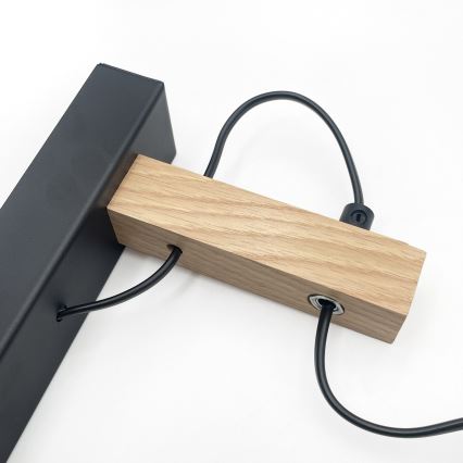 Nástěnná lampa LEANDRA 1xE27/15W/230V dub/černá