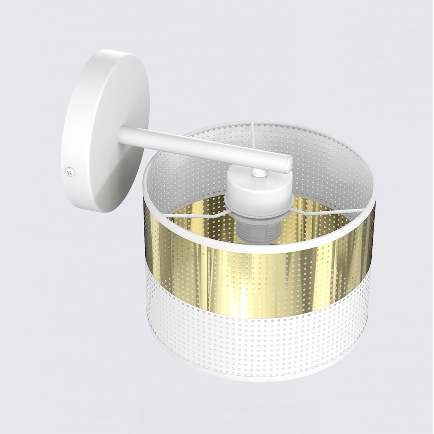 Nástěnná lampa LUX 1xE27/15W/230V bílá/zlatá
