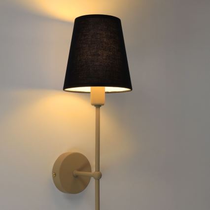 Nástěnná lampa MADELA 1xE14/40W/230V černá/béžová