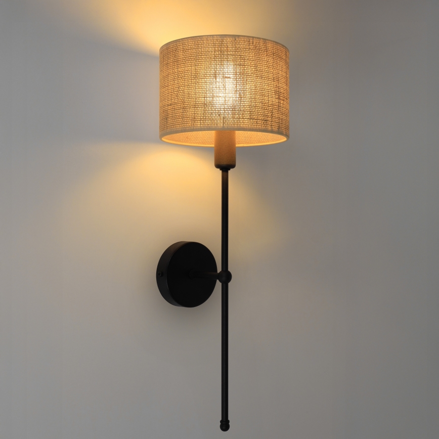 Nástěnná lampa MADELA 1xE14/40W/230V juta/černá