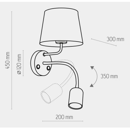 Nástěnná lampa MAJA 1xE27/15W/230V + 1xGU10/10W/230V bílá