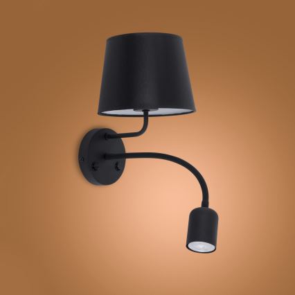 Nástěnná lampa MAJA 1xE27/15W/230V + 1xGU10/10W/230V černá