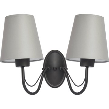 Nástěnná lampa MALBO 2xE27/15W/230V šedá/černá