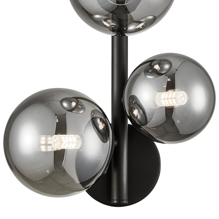 Nástěnná lampa MILA 3xG9/9W/230V černá/šedá