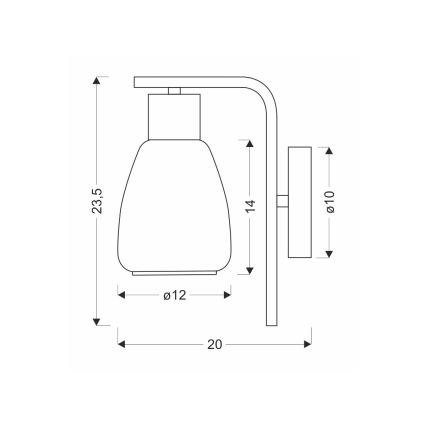 Nástěnná lampa MOLDO 1xE27/40W/230V černá/kouřová černá