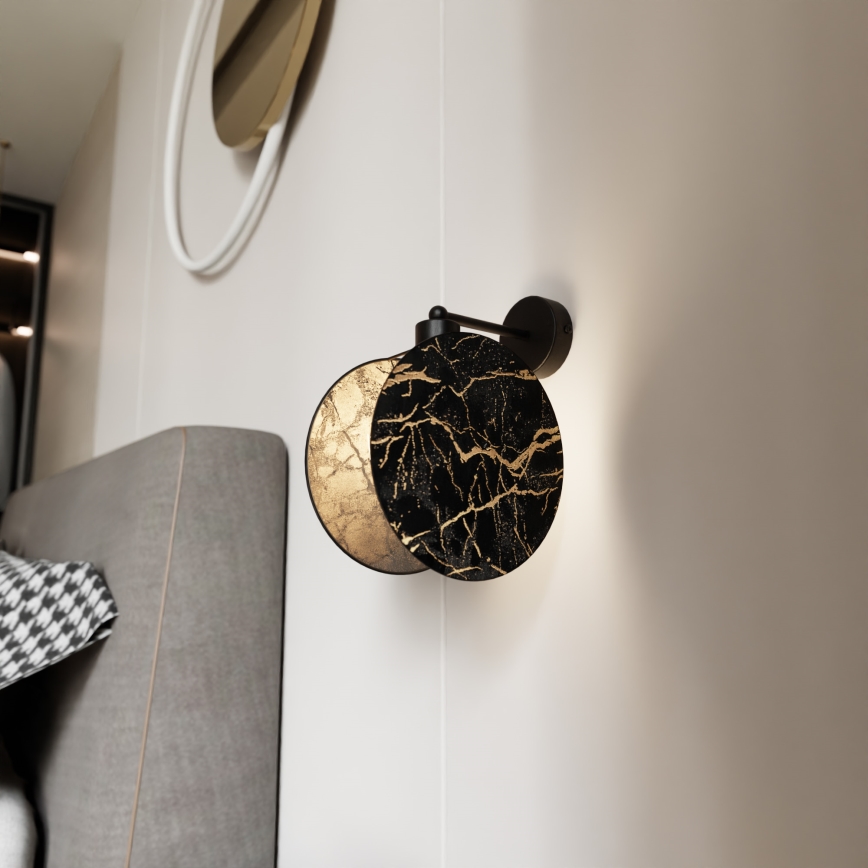 Nástěnná lampa MOTIF 1xE27/15W/230V černá/zlatá
