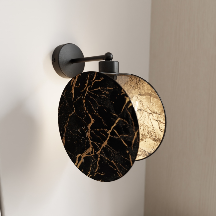 Nástěnná lampa MOTIF 1xE27/15W/230V černá/zlatá