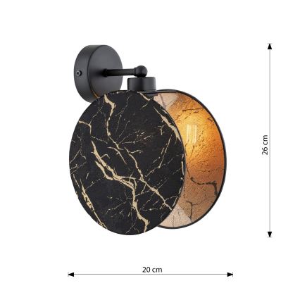 Nástěnná lampa MOTIF 1xE27/15W/230V černá/zlatá