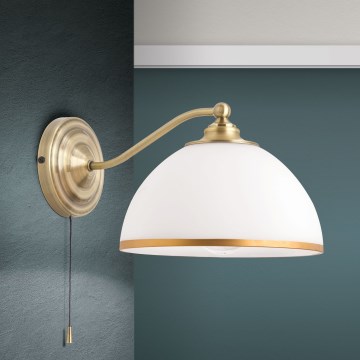 Nástěnná lampa OLD LAMP 1xE27/40W/230V bílá/mosaz