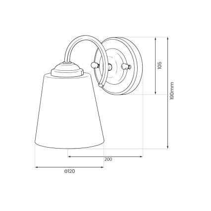 Nástěnná lampa PAFOS 1xE27/15W/230V zlatá