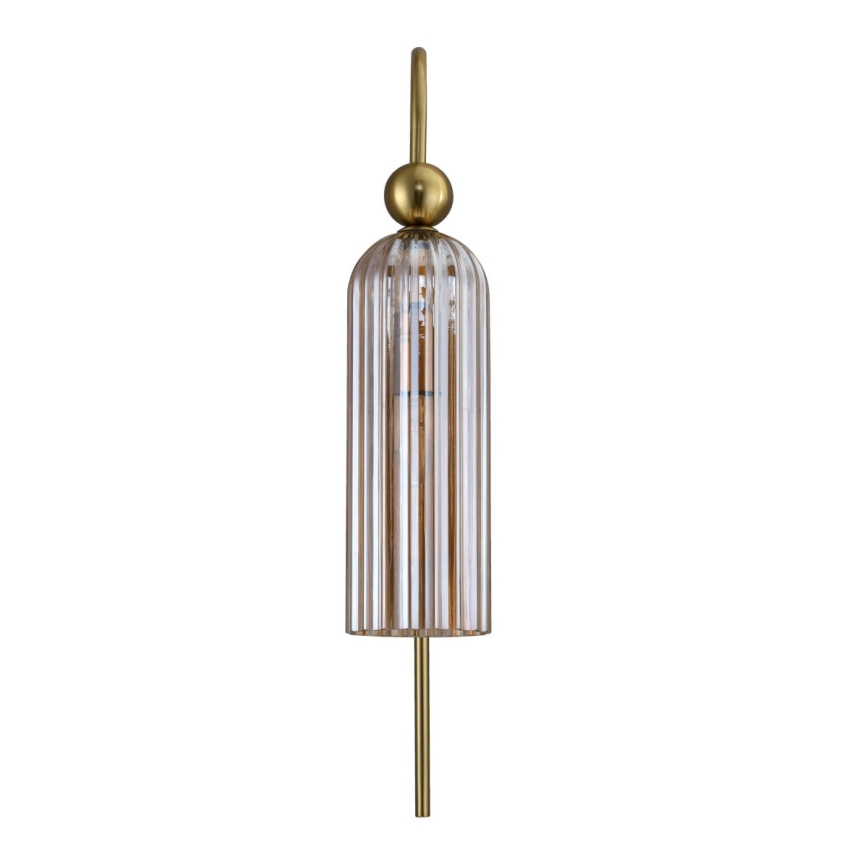 Nástěnná lampa PIEGA 1xE14/40W/230V mosaz/kouřová béžová
