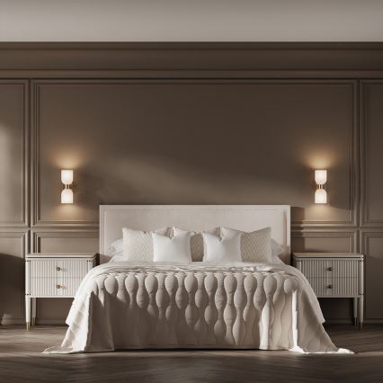 Nástěnná lampa PIEGA 2xE14/10W/230V mosaz/bílá