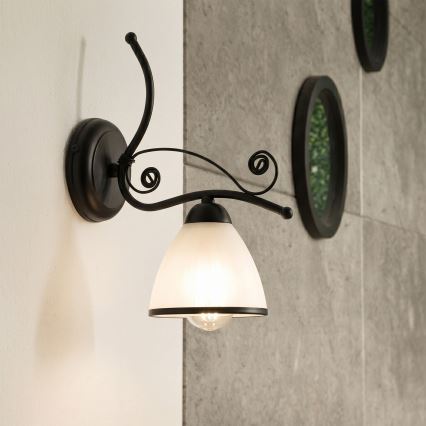 Nástěnná lampa RETRO 1xE27/60W/230V černá/bílá