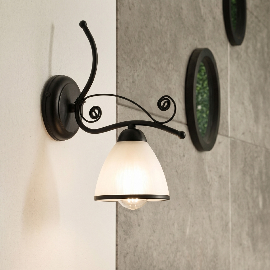 Nástěnná lampa RETRO 1xE27/60W/230V černá/bílá