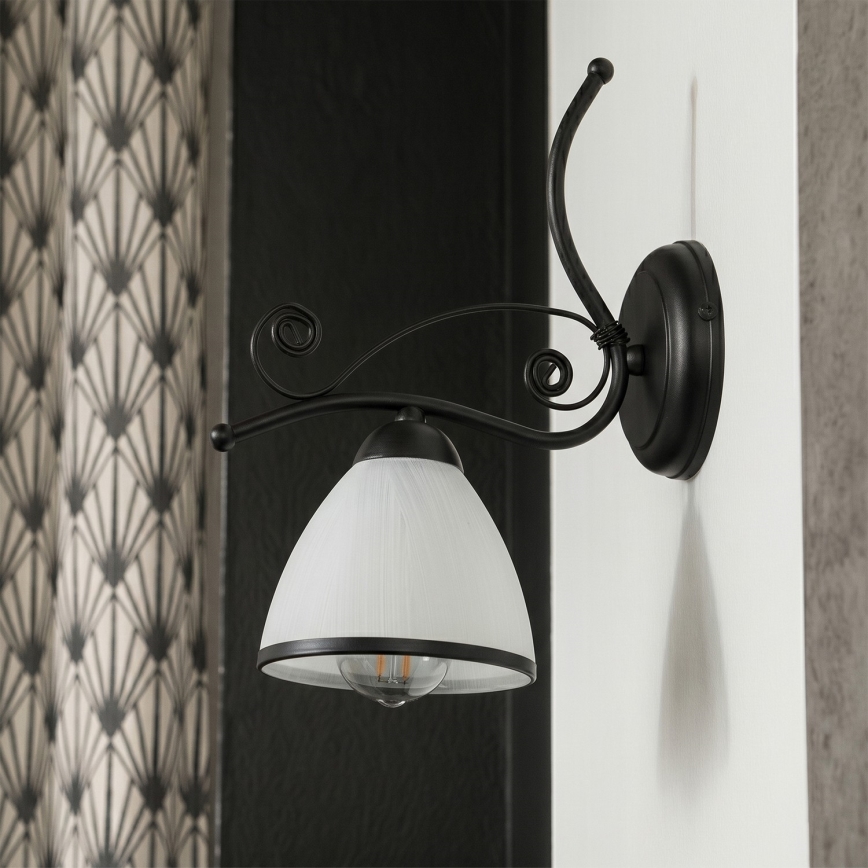Nástěnná lampa RETRO 1xE27/60W/230V černá/bílá