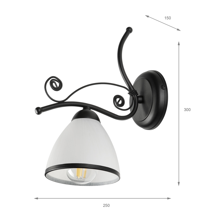 Nástěnná lampa RETRO 1xE27/60W/230V černá/bílá