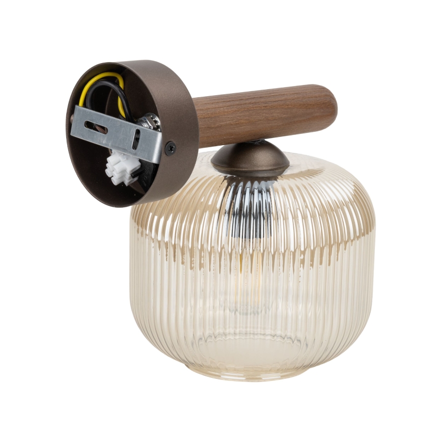 Nástěnná lampa SALVIA 1xE14/10W/230V hnědá/kouřová hnědá