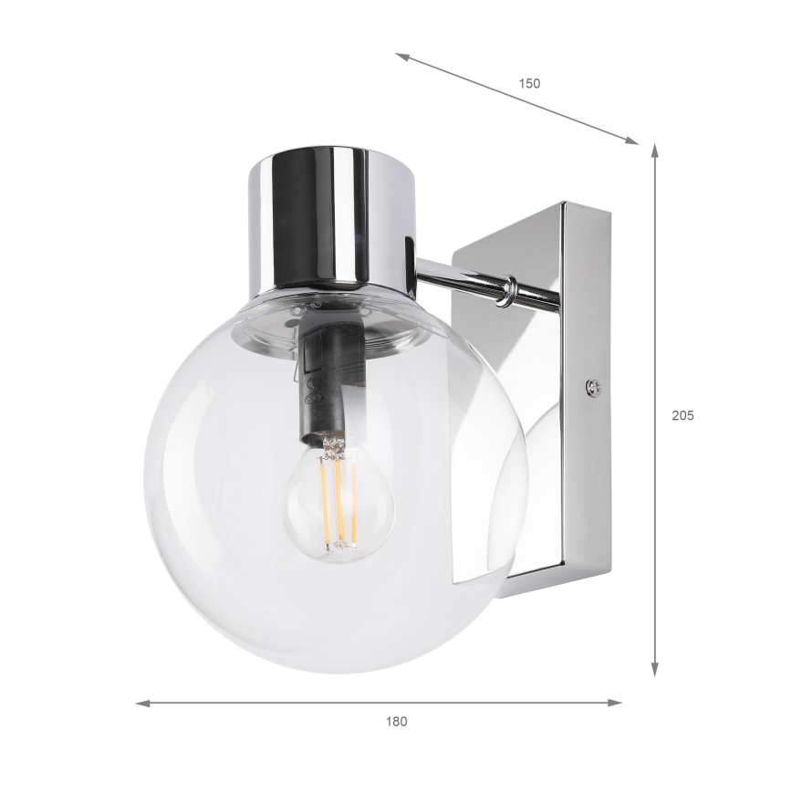Nástěnná lampa SFERIO 1xE14/5W/230V lesklý chrom/čirá