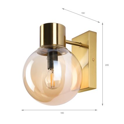 Nástěnná lampa SFERIO 1xE14/5W/230V mosaz/kouřová béžová