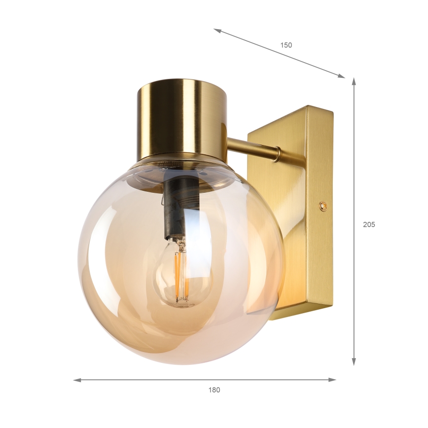 Nástěnná lampa SFERIO 1xE14/5W/230V mosaz/kouřová béžová