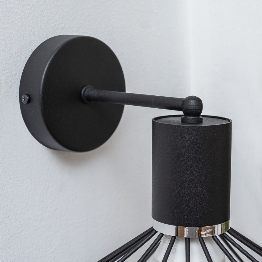 Nástěnná lampa SOLANO 1xE27/15W/230V černá/lesklý chrom