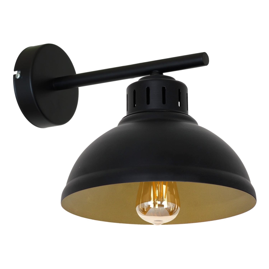 Nástěnná lampa SVEN 1xE27/15W/230V černá/zlatá
