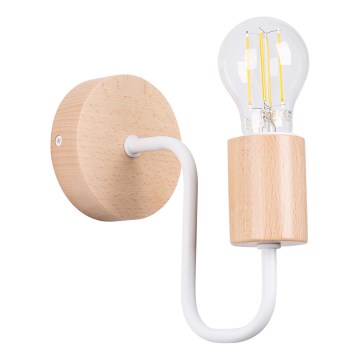 Nástěnná lampa TIMBO 1xE27/15W/230V bílá/béžová/buk