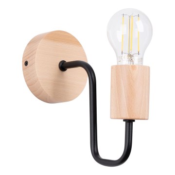 Nástěnná lampa TIMBO 1xE27/15W/230V černá/béžová/buk