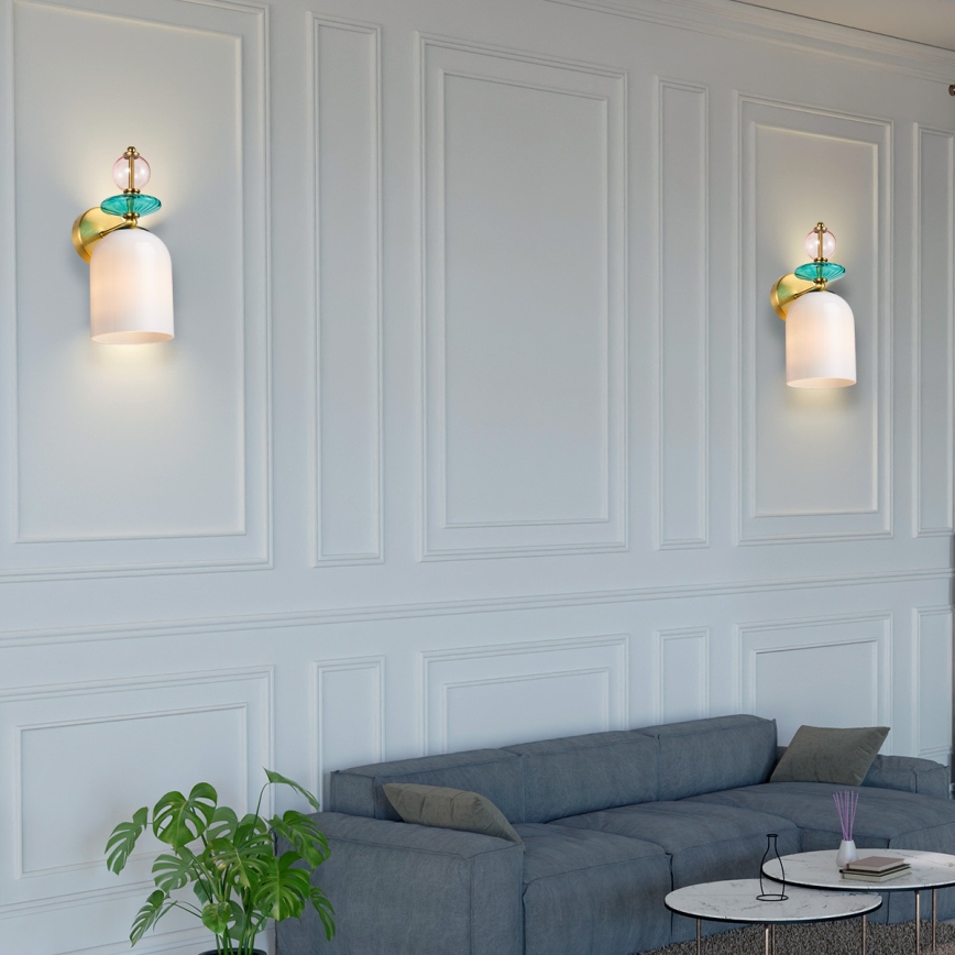 Nástěnná lampa TROPEA 1xE27/15W/230V zlatá/kouřová růžová/modrá/bílá