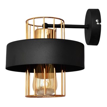 Nástěnná lampa VOLTA 1xE27/15W/230V 23 cm černá/zlatá