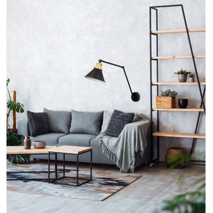 Nástěnná lampička FUNDO 1xE27/40W/230V černá/zlatá