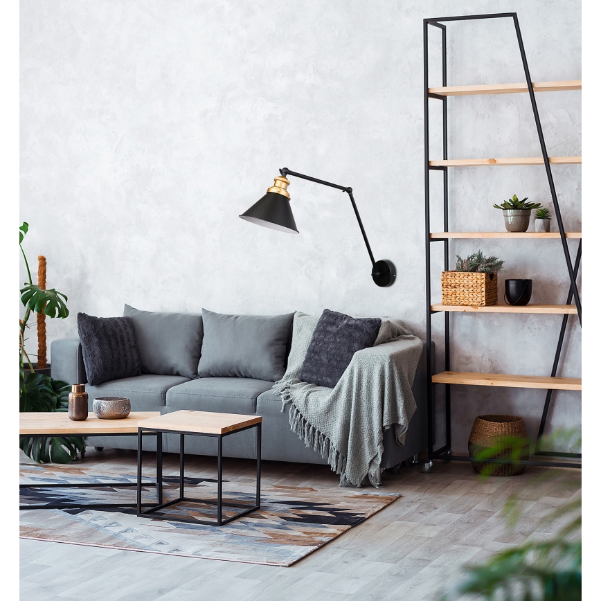 Nástěnná lampička FUNDO 1xE27/40W/230V černá/zlatá