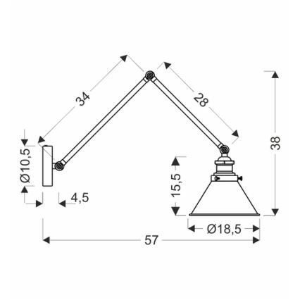 Nástěnná lampička FUNDO 1xE27/40W/230V černá/zlatá